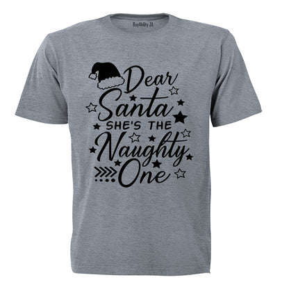 Dear Santa, She's the Naughty One - Christmas - Kids T-Shirt