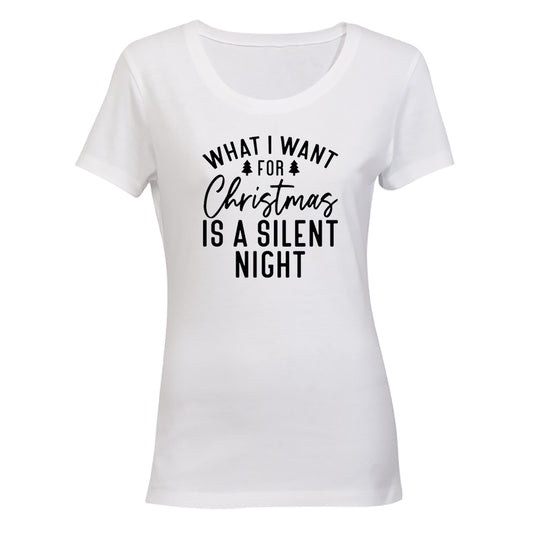 Silent Night - Christmas - Ladies - T-Shirt - BuyAbility South Africa