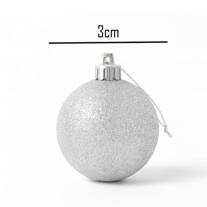 Mini Silver Christmas Baubles & Drums - 20pc Set