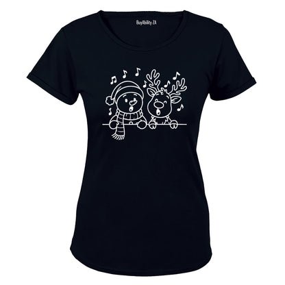 Singing Christmas Reindeer - Ladies - T-Shirt - BuyAbility South Africa