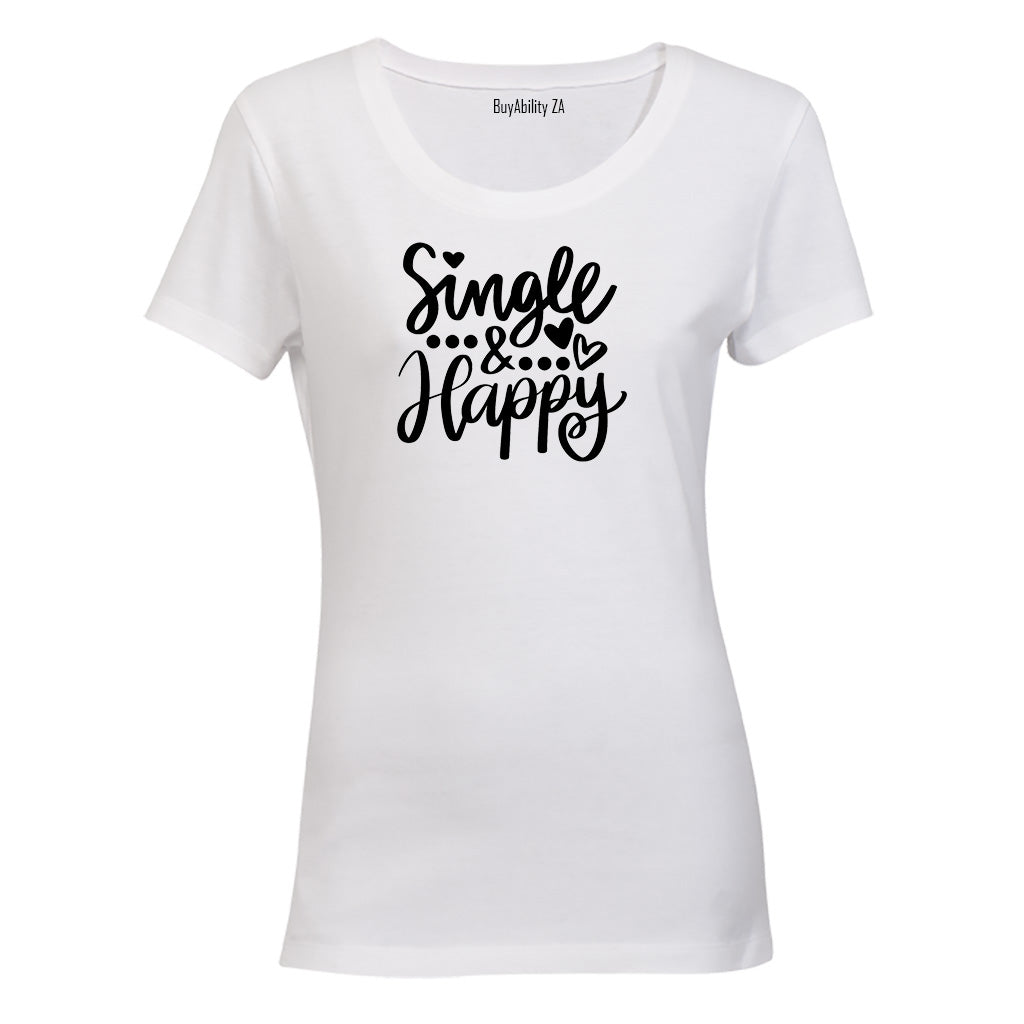 Single and Happy - Ladies - T-Shirt