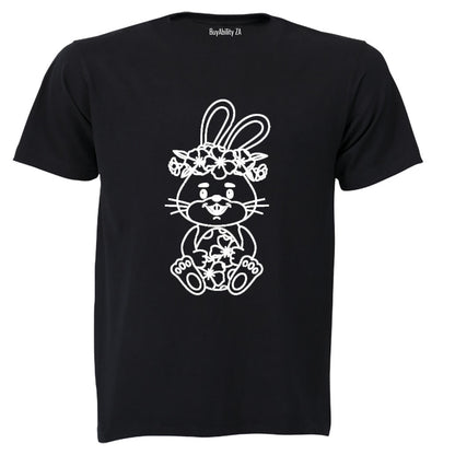 Sitting Floral Easter Bunny - Kids T-Shirt