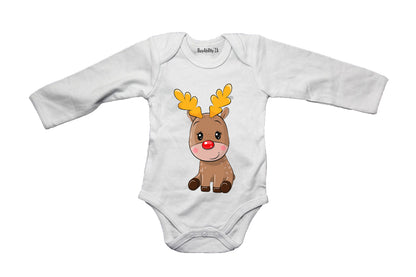 Sitting Christmas Reindeer - Baby Grow