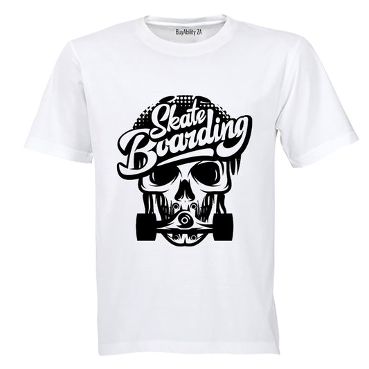 Skate Boarding Skeleton - Adults - T-Shirt