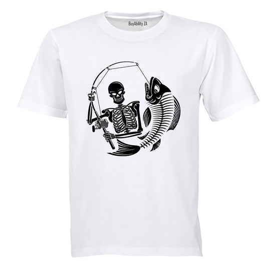 Skeleton Fishing - Adults - T-Shirt