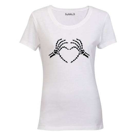 Skeleton Hand Heart - Ladies - T-Shirt