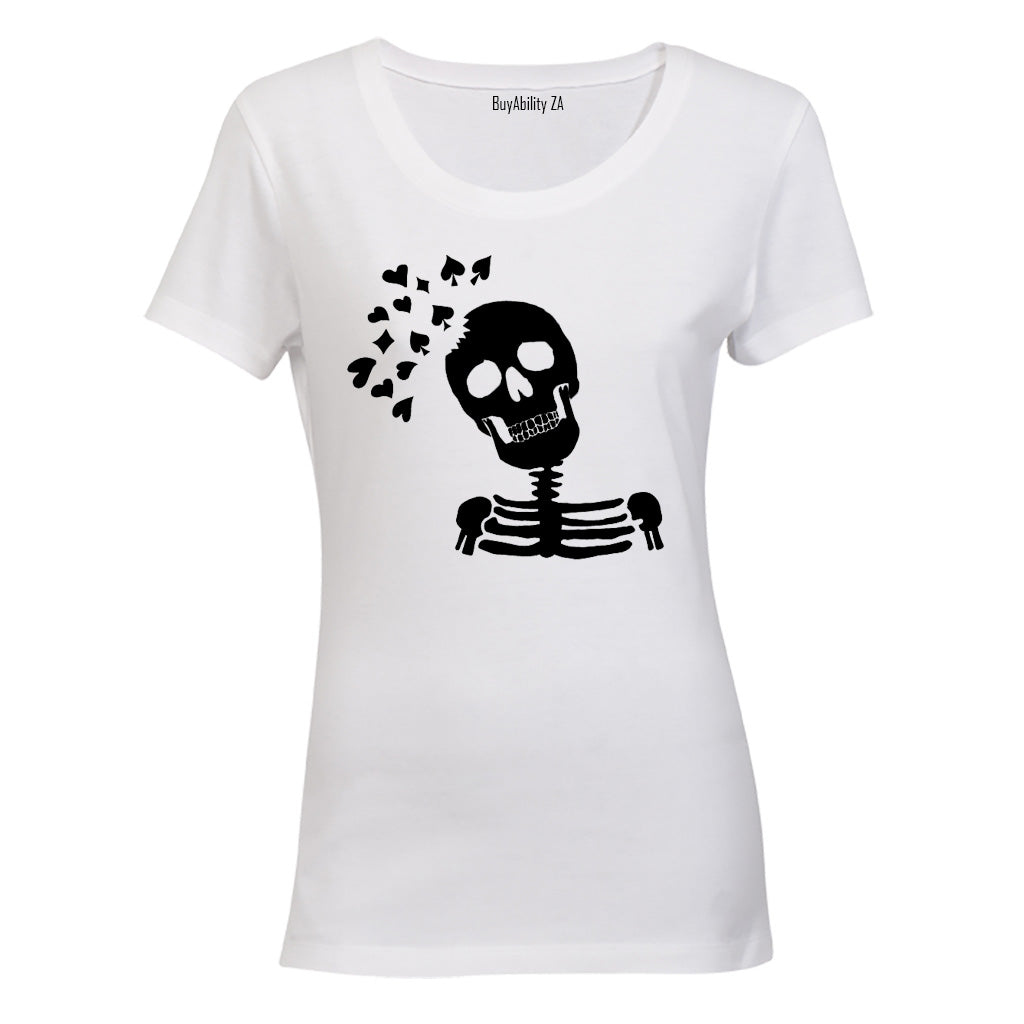 Skeleton Poker Face - Ladies - T-Shirt