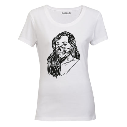 Skeleton Mask Girl - Halloween - Ladies - T-Shirt