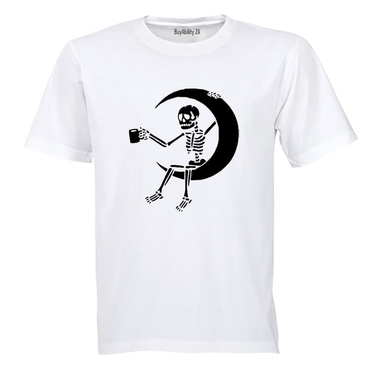 Skeleton On The Moon - Halloween - Adults - T-Shirt