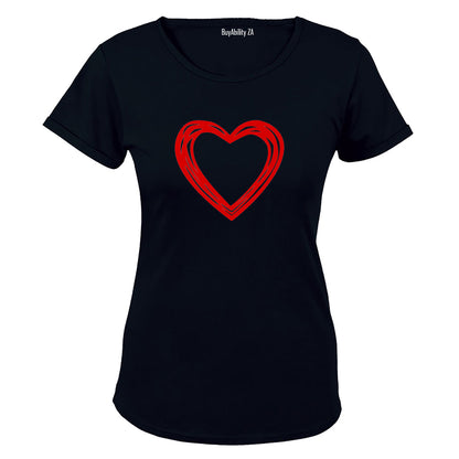 Sketch Heart - Valentine Inspired - Ladies - T-Shirt - BuyAbility