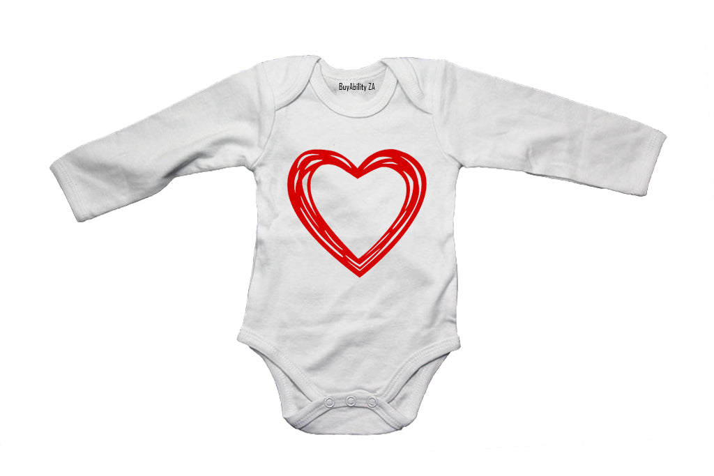 Sketch Heart - Valentine - Baby Grow