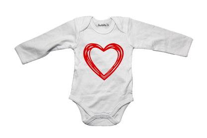 Sketch Heart - Valentine - Baby Grow