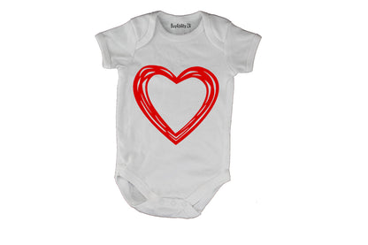 Sketch Heart - Valentine - Baby Grow