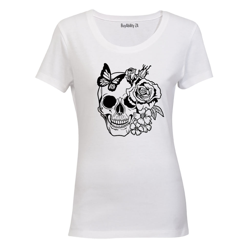 Skull Flowers - Ladies - T-Shirt