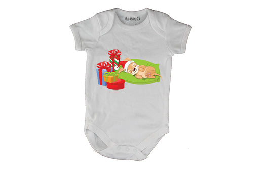 Sleeping Christmas Puppy - Baby Grow