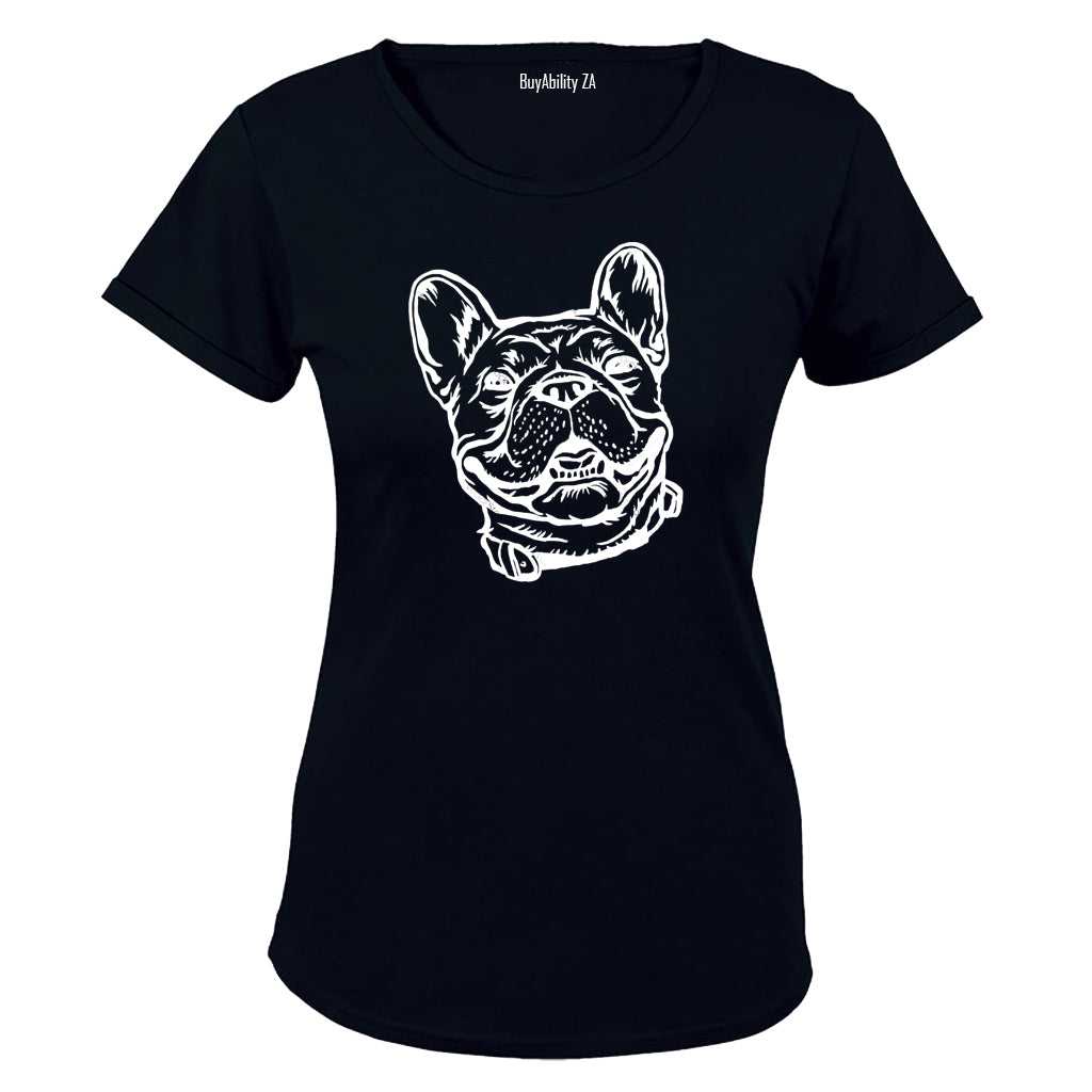 Smiling French Bulldog - Ladies - T-Shirt