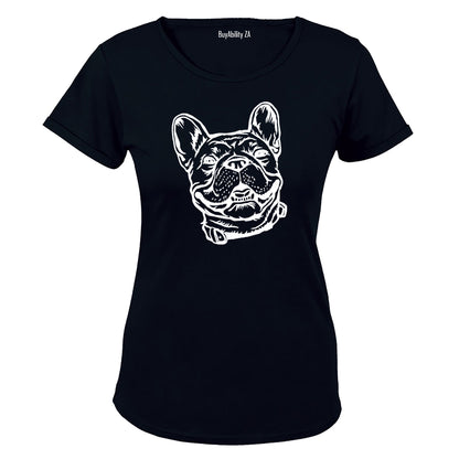 Smiling French Bulldog - Ladies - T-Shirt