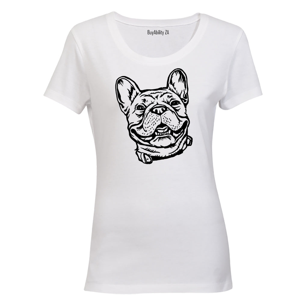 Smiling French Bulldog - Ladies - T-Shirt