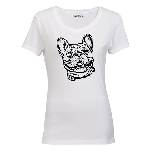 Smiling French Bulldog - Ladies - T-Shirt