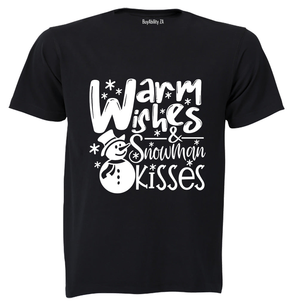 Snowman Kisses - Christmas - Kids T-Shirt