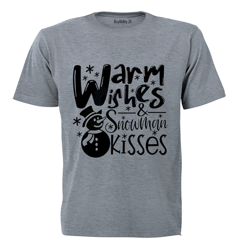 Snowman Kisses - Christmas - Kids T-Shirt