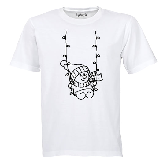 Snowman Swing - Christmas - Kids T-Shirt - BuyAbility South Africa