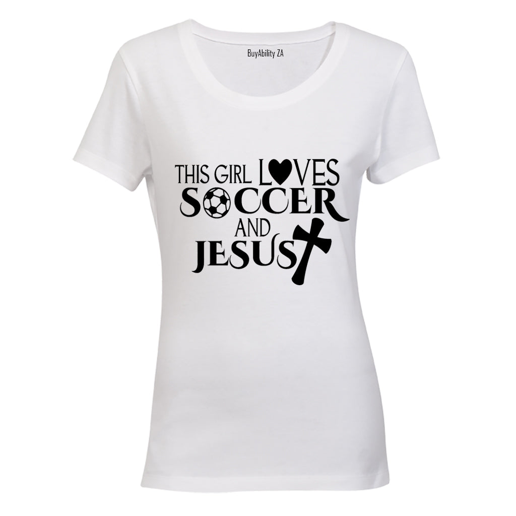 This Girl Loves Soccer & Jesus - Ladies - T-Shirt
