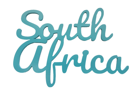 South Africa - Turquoise Wooden Sign