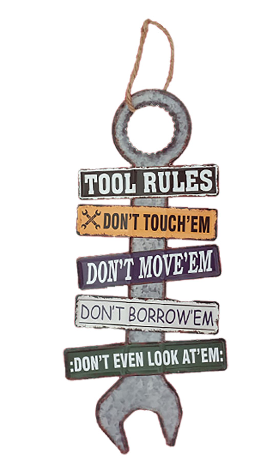 Tool Rules - Novelty Spanner Tin Sign