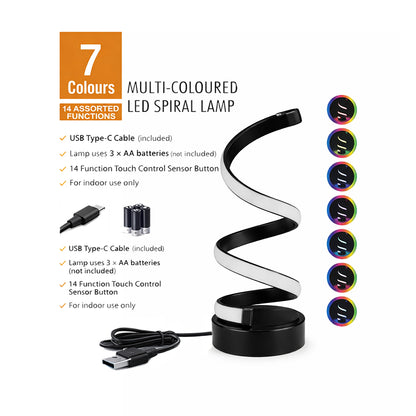 Multi-Coloured LED Spiral Lamp - BuyAbility