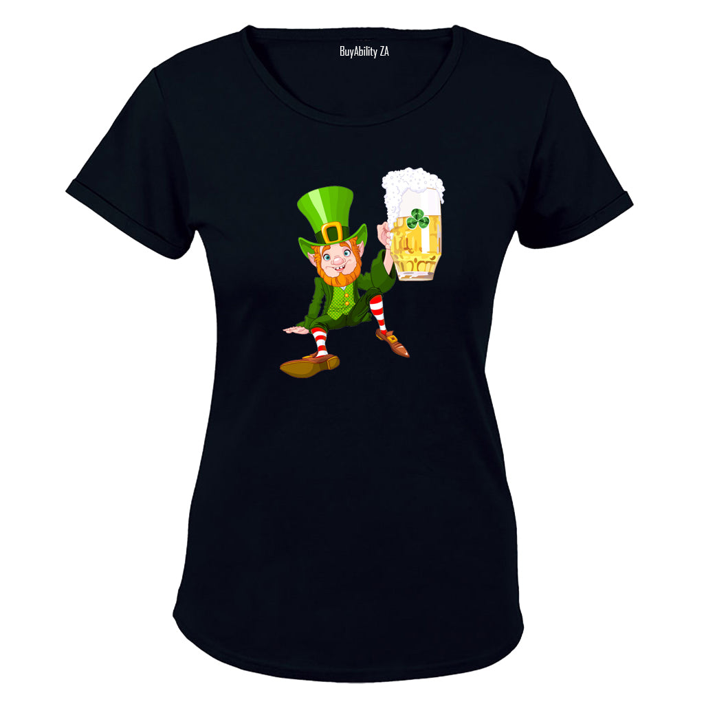 St. Patrick's Beer Leprechaun - Ladies - T-Shirt - BuyAbility