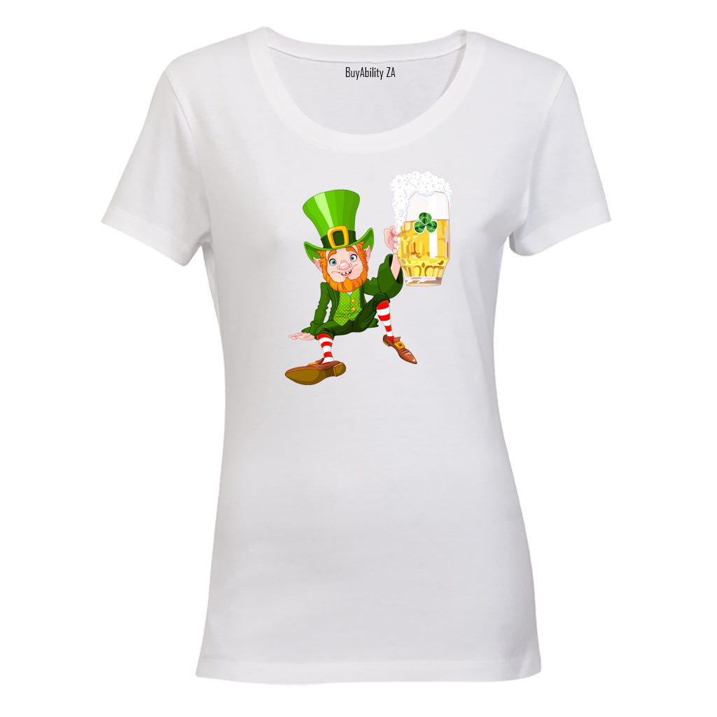 St. Patrick's Beer Leprechaun - Ladies - T-Shirt - BuyAbility