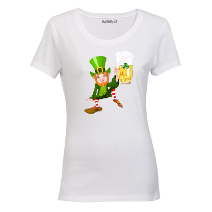 St. Patrick's Beer Leprechaun - Ladies - T-Shirt - BuyAbility