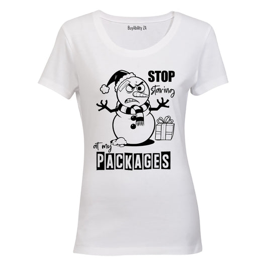 Stop Staring - Christmas - Ladies - T-Shirt - BuyAbility South Africa