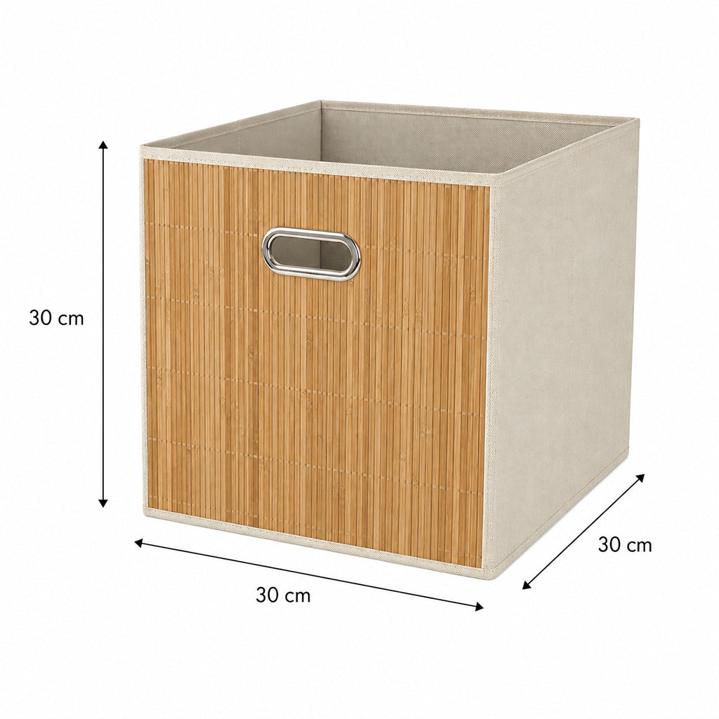 Bamboo Foldable Storage Box - 30 x 30cm - BuyAbility