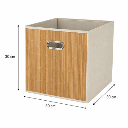 Bamboo Foldable Storage Box - 30 x 30cm - BuyAbility