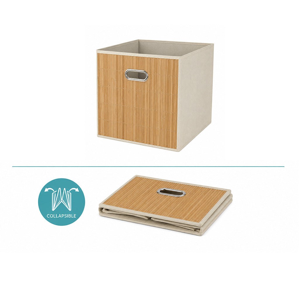 Bamboo Foldable Storage Box - 30 x 30cm - BuyAbility