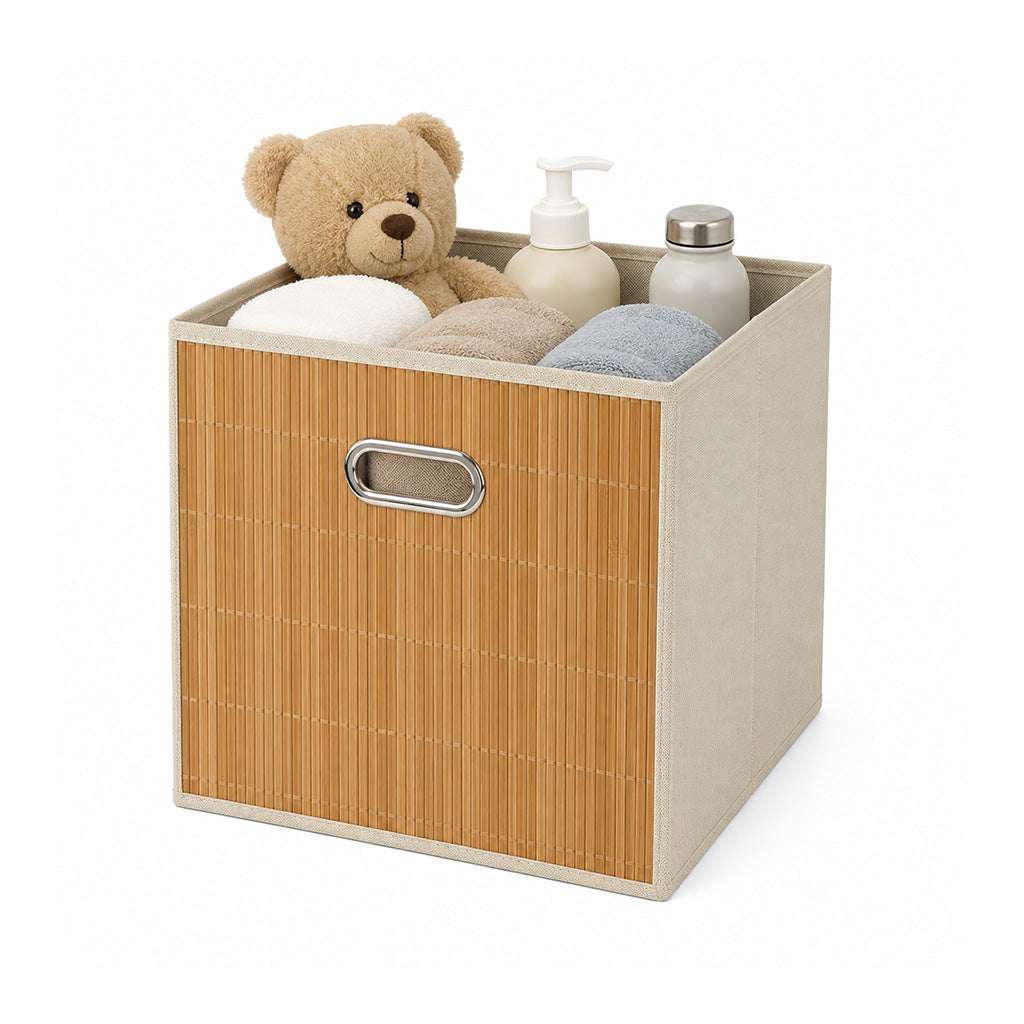 Bamboo Foldable Storage Box - 30 x 30cm - BuyAbility
