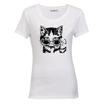 Sunglasses Cat - Ladies - T-Shirt