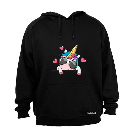 Sunglasses Peeking Unicorn - Hoodie