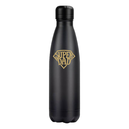 Super Dad - 500ml Black Stainless Steel Bottle