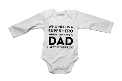 Superhero - Happy Fathers Day - Baby Grow