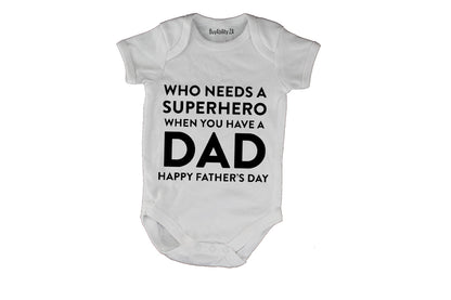 Superhero - Happy Fathers Day - Baby Grow
