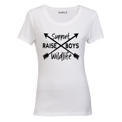 Support Wildlife - Raise Boys - Arrows - Ladies - T-Shirt