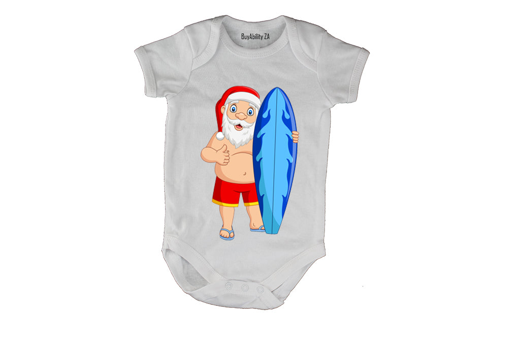 Surfer Santa - Christmas - Baby Grow