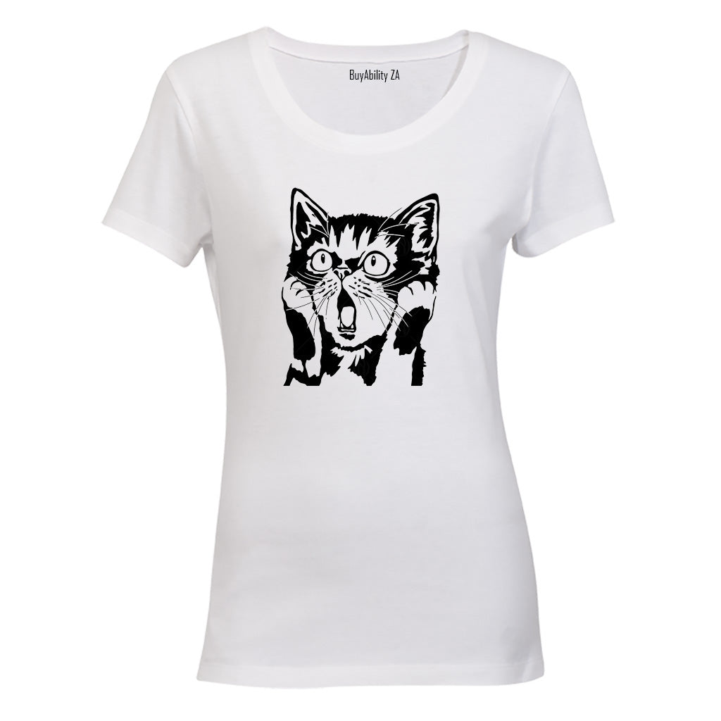 Surprised Cat - Ladies - T-Shirt