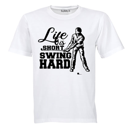 Swing Hard - Golf - Adults - T-Shirt - BuyAbility