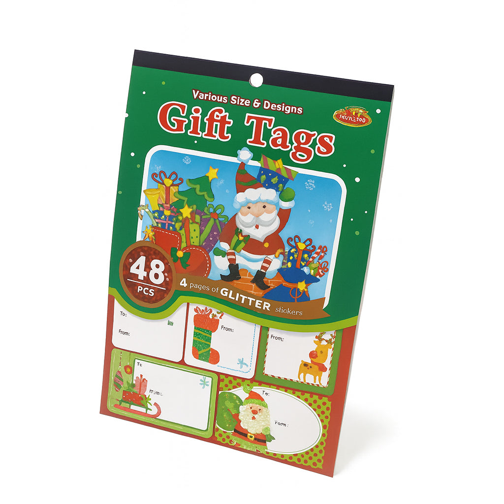 Christmas Glitter Gift Tags - 48 Piece