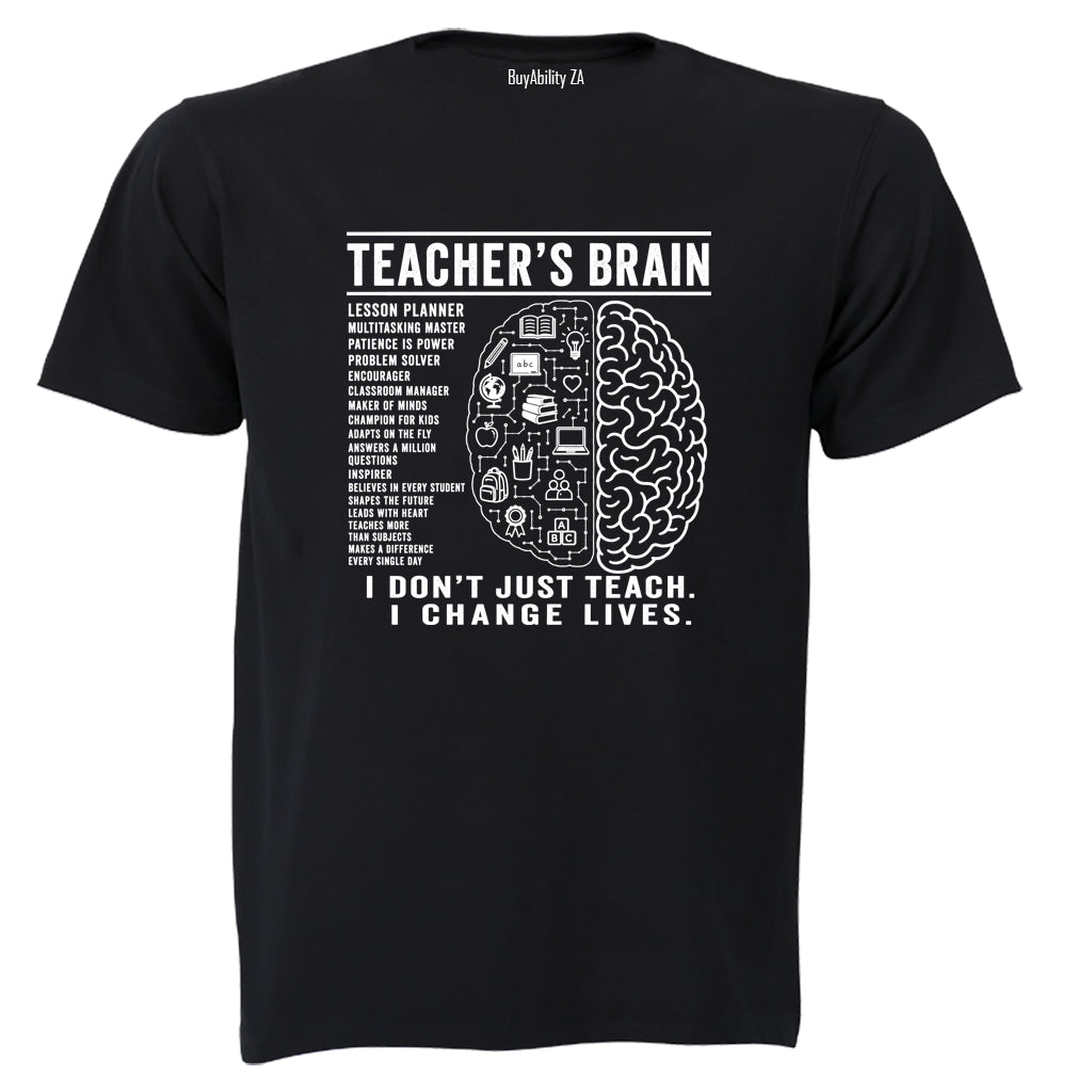 Teacher's Brain - Adults - T-Shirt - BuyAbility South Africa