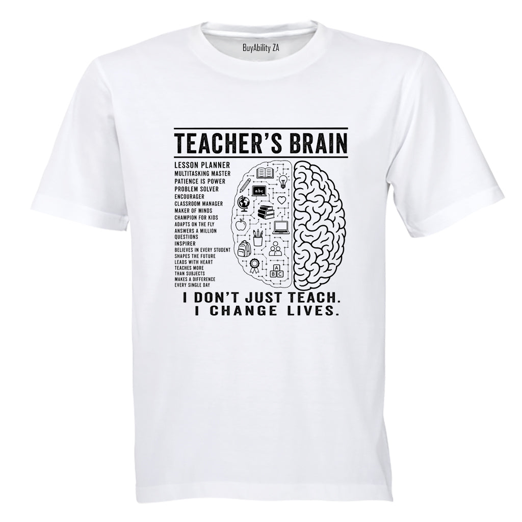 Teacher's Brain - Adults - T-Shirt - BuyAbility South Africa